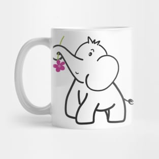 elephant with a flower Mug